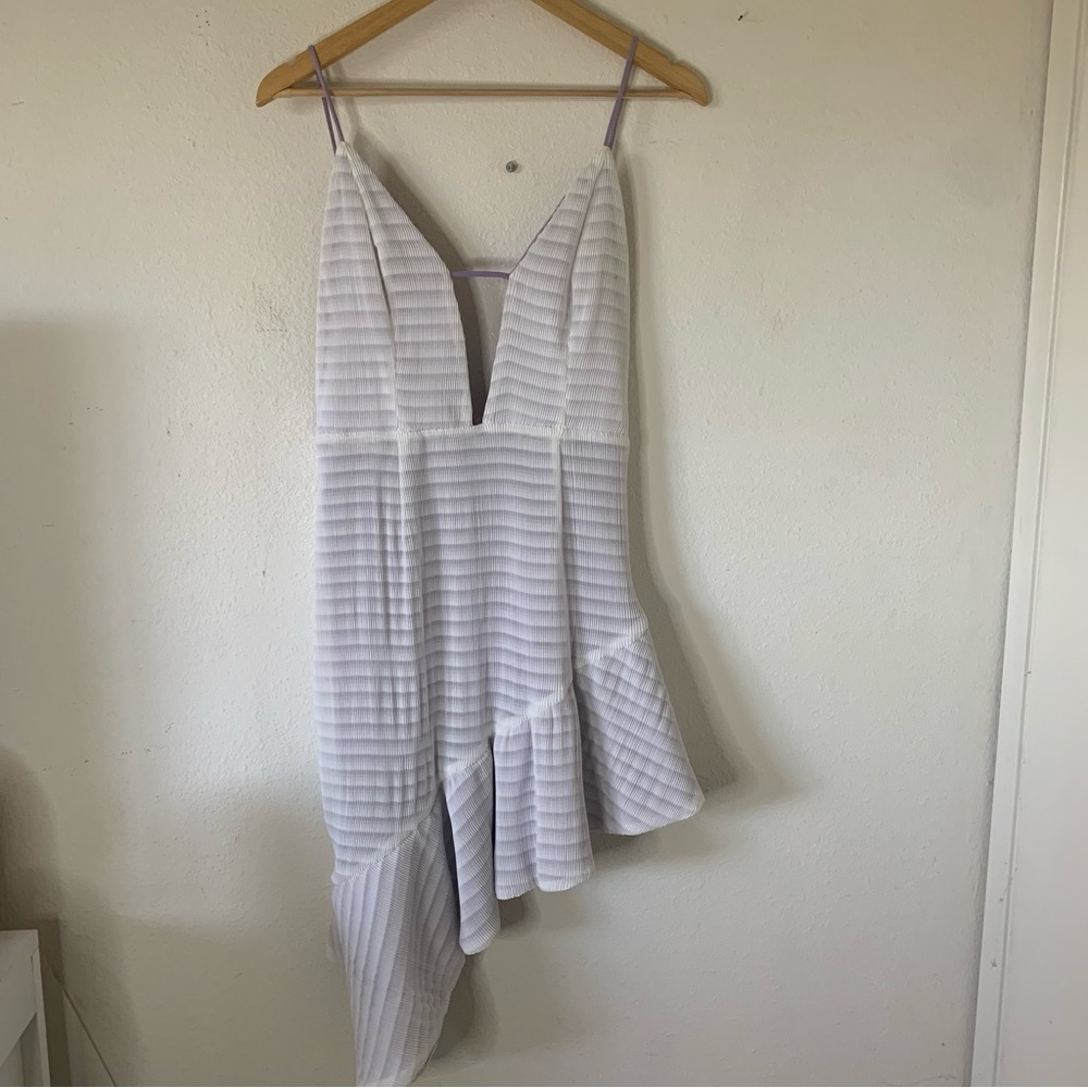 NBD Asymmetrical V Neck Mini Dress